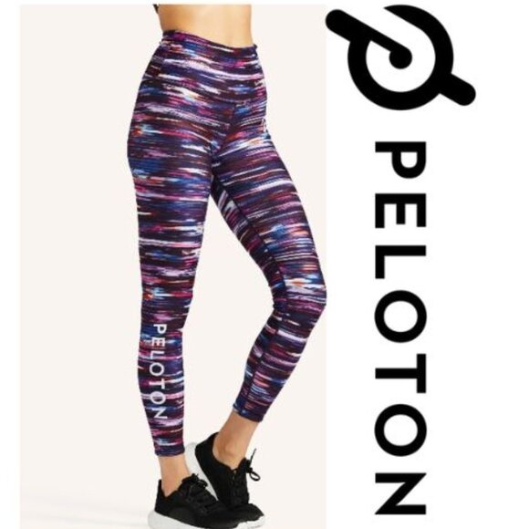 NWT Peloton Logo "Melody" High Waist Leggings Reversible FA121 Small 7/8 Length - Picture 1 of 8